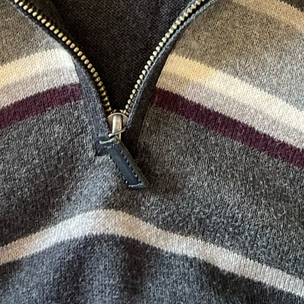 Sebastian Cooper Grey Stripe Mock Neck Sweater, Size XXL - Picture 8 of 8